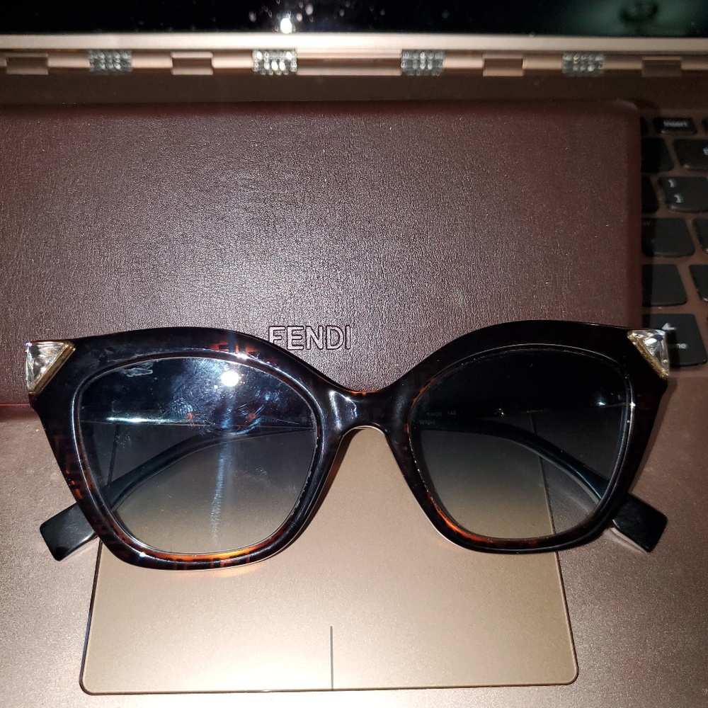 Authentic Fendi Cat Eye w/ Stone Sunglasses